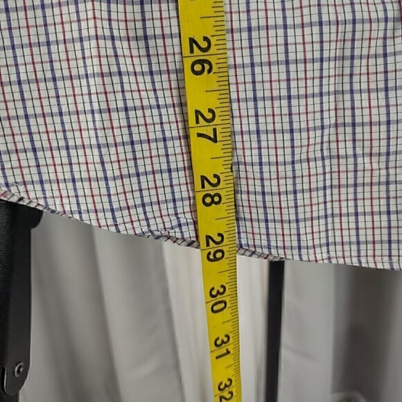 Nautica Classic Fit 100% Cotton Checkered Button Down Long Sleeve Shirt Size 18 - Picture 6 of 13